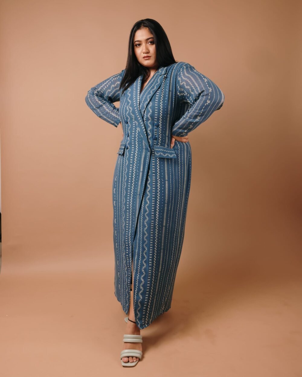 Vertical verve blue blazer dress - Image 6