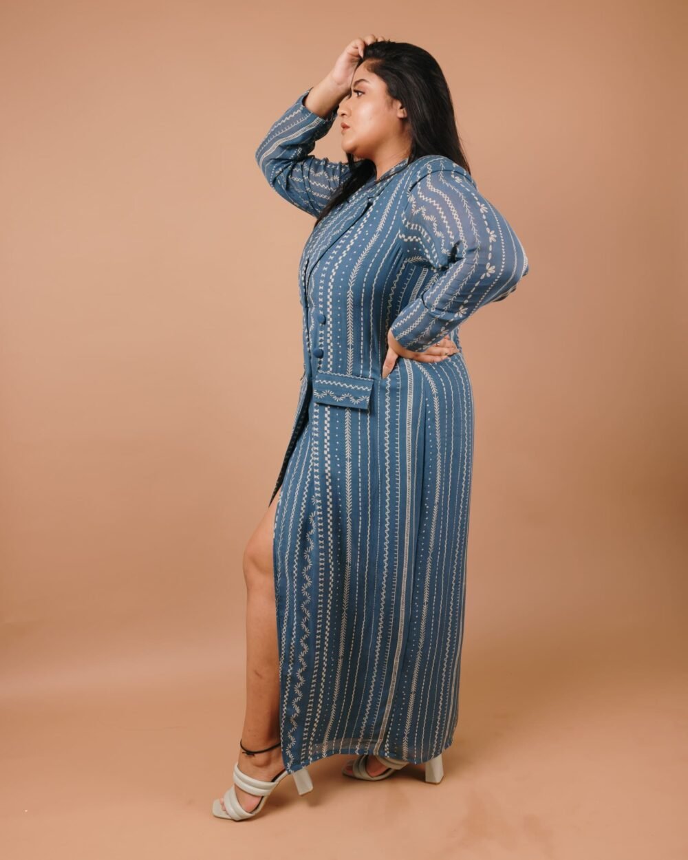 Vertical verve blue blazer dress - Image 5