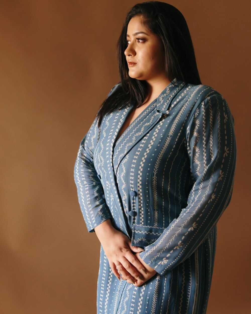 Vertical verve blue blazer dress - Image 7