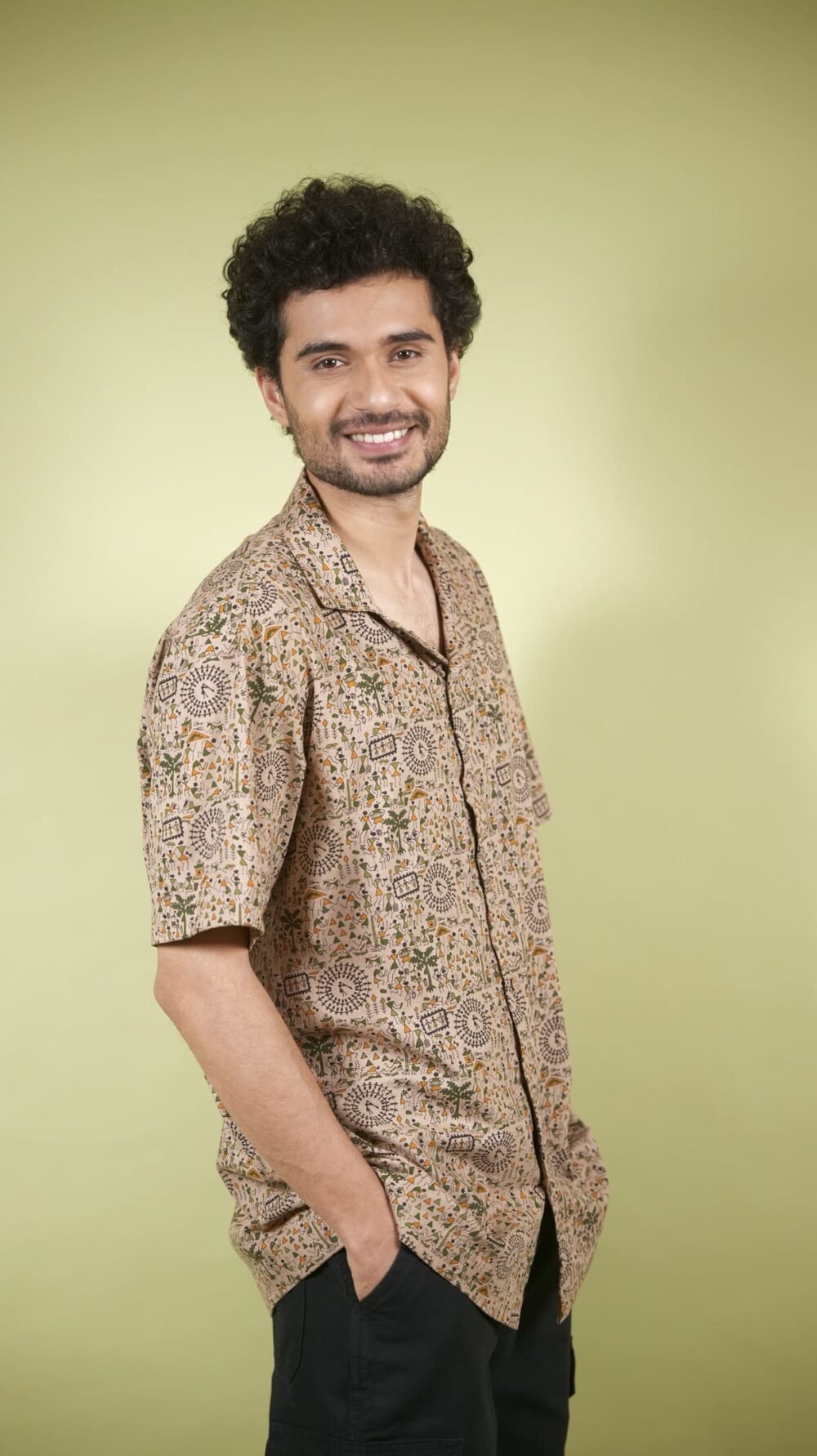 Boho Warli Printed Shirt (Brown) - Image 6
