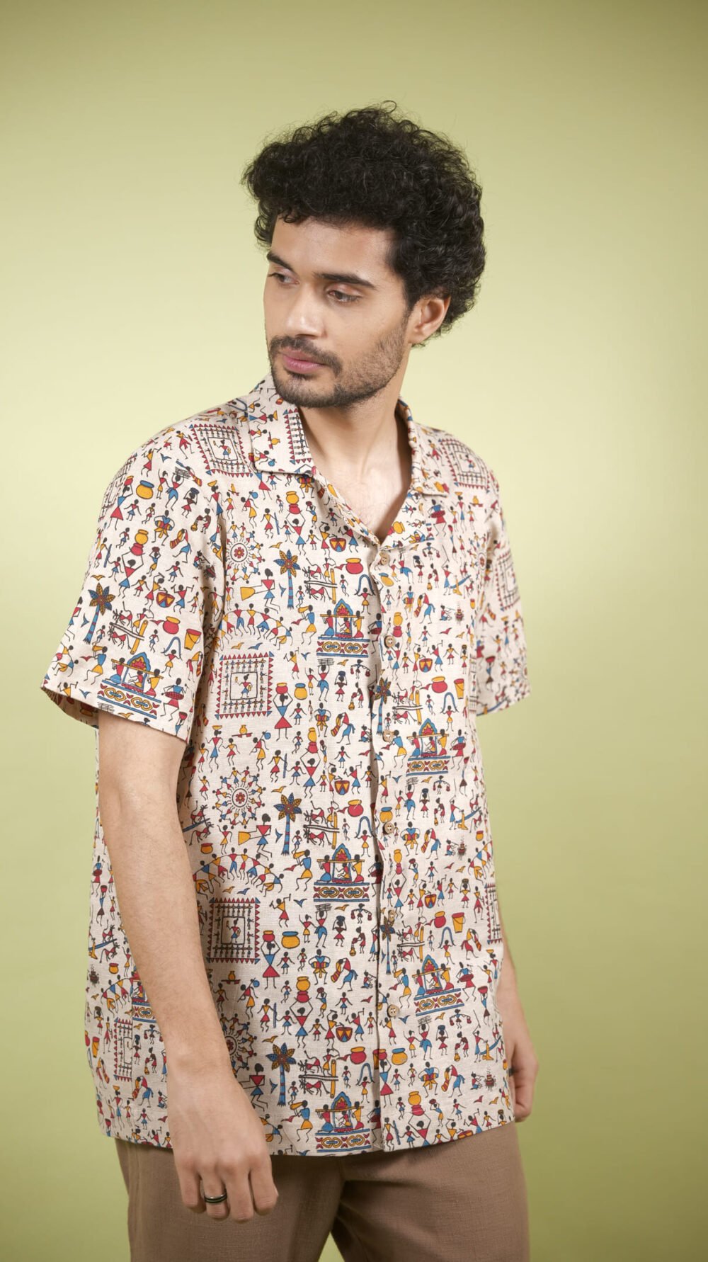 Boho Warli Printed Shirt (Red) - Image 4