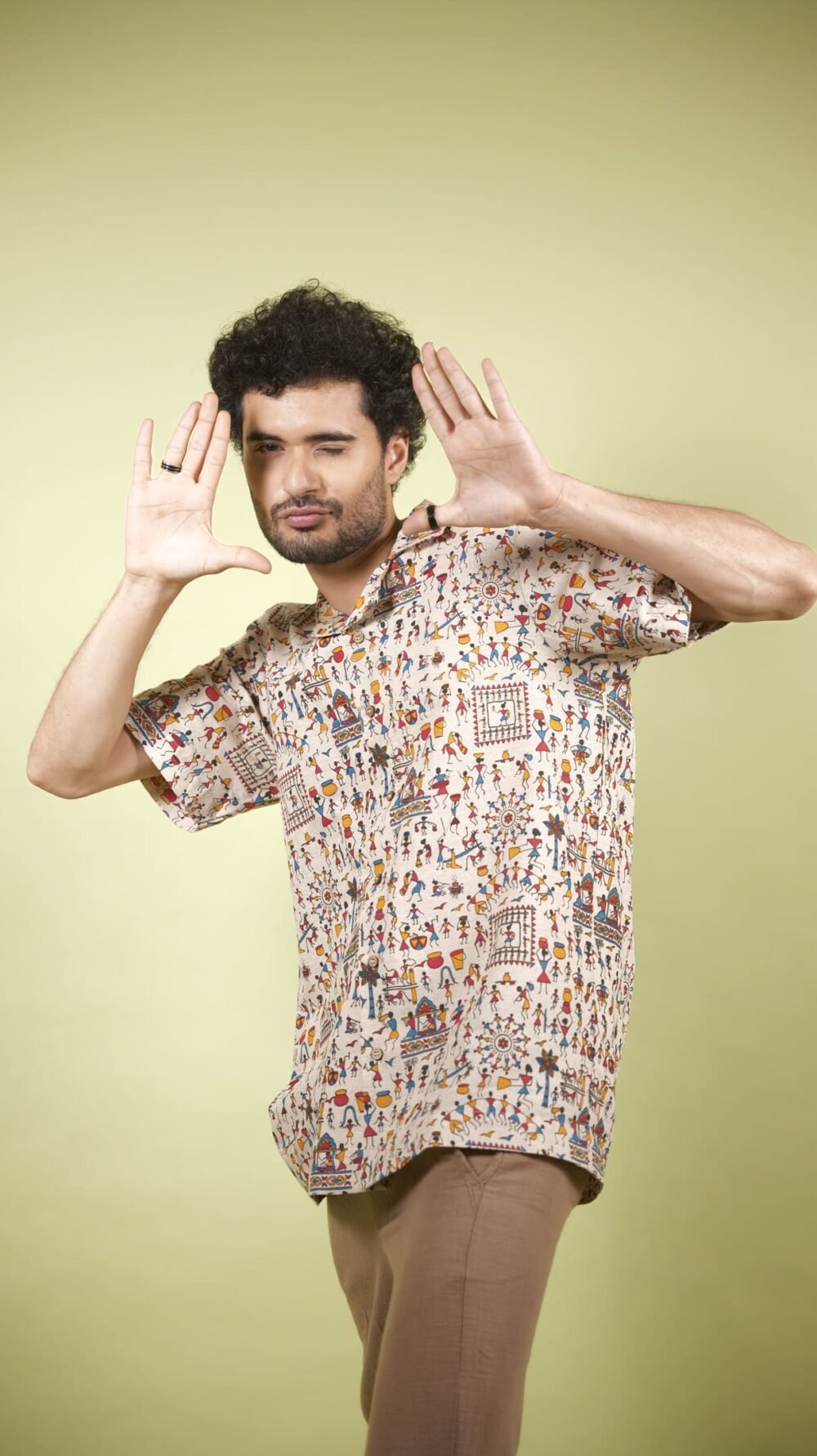 Boho Warli Printed Shirt (Red) - Image 2