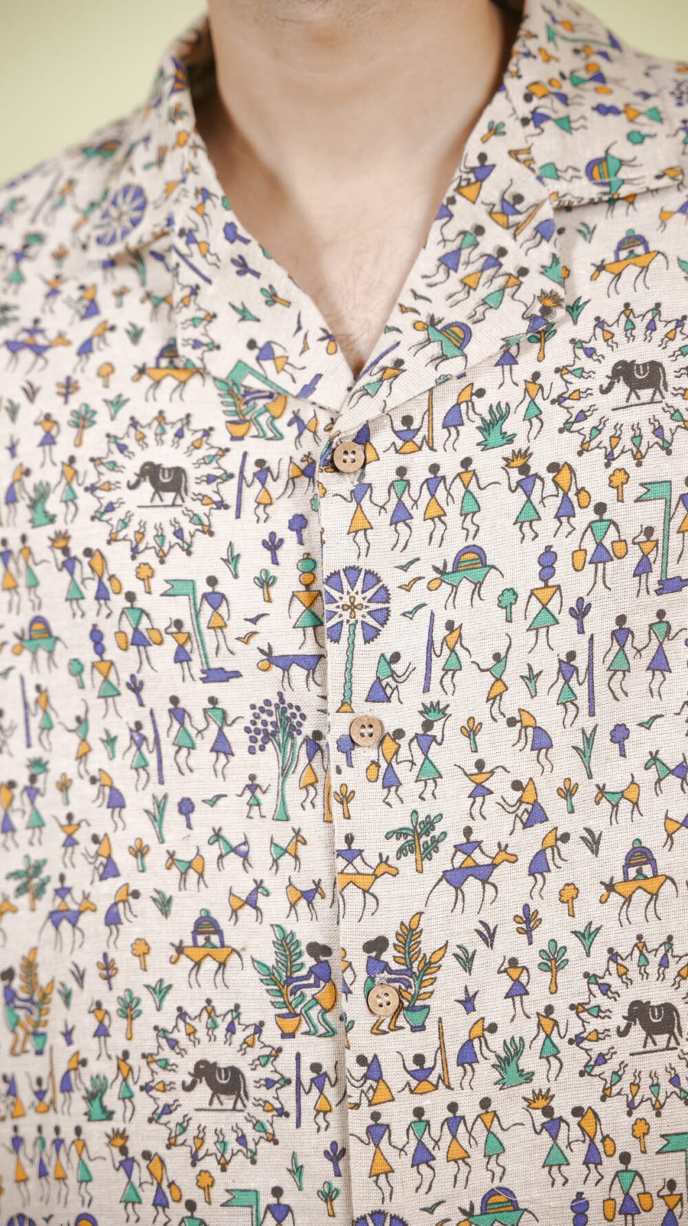 Boho Warli Printed Shirt (Blue) - Image 7