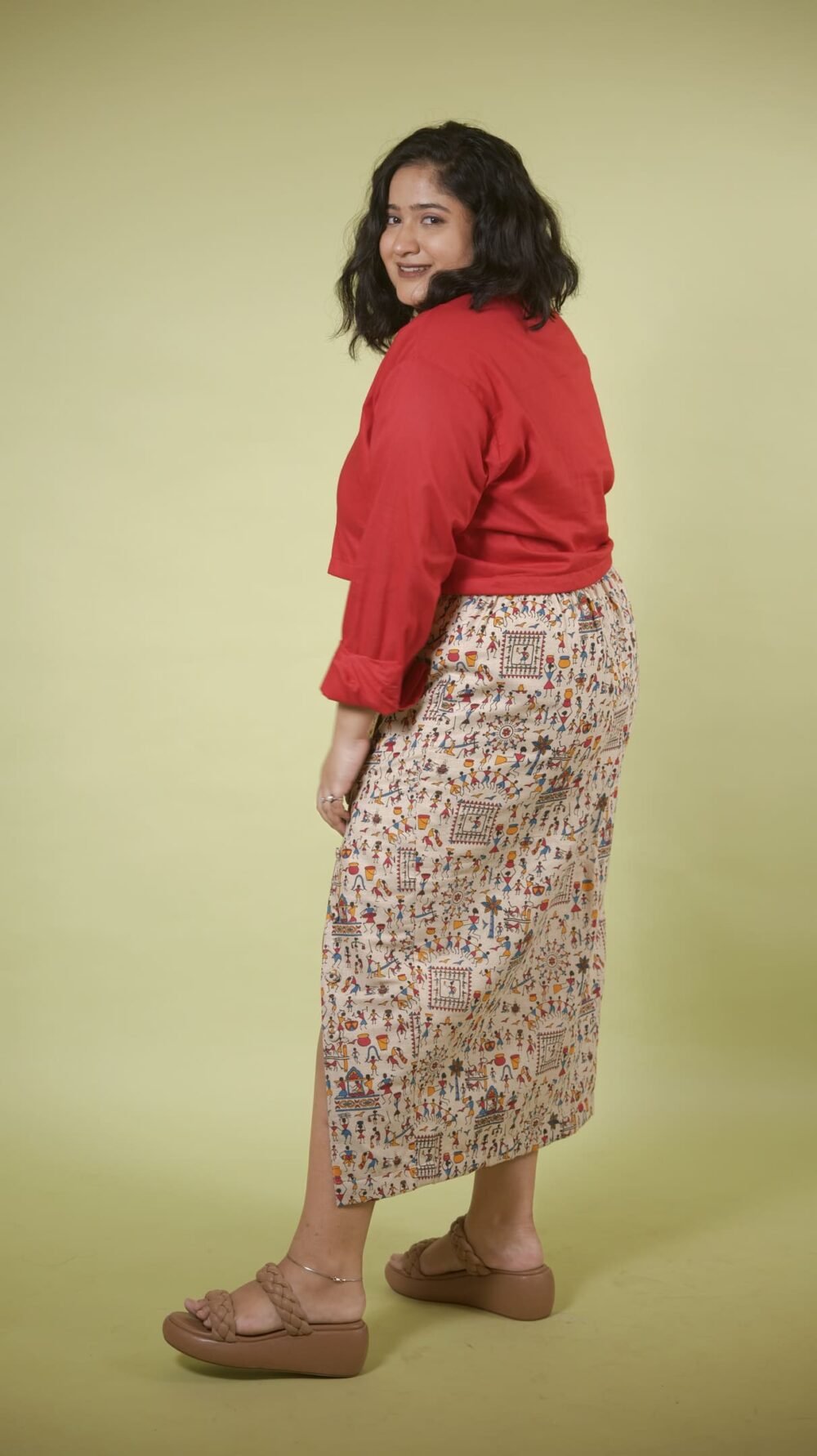 Warli Whirl red co-ord set - Image 7