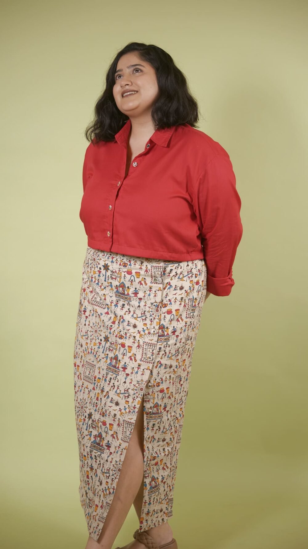 Warli Whirl red co-ord set - Image 5