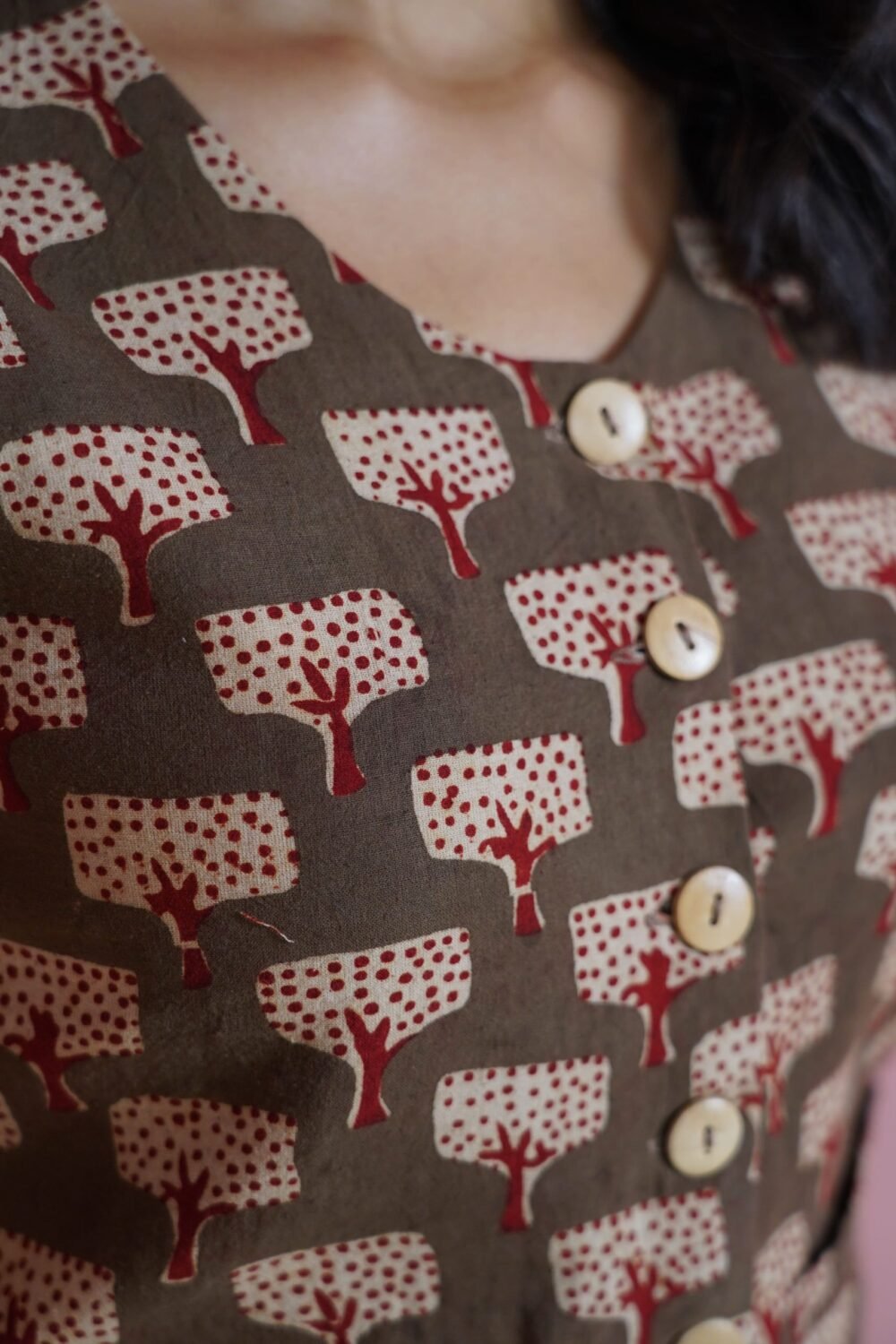 Tree kalamkari Waist Coat Co-ord - Image 4