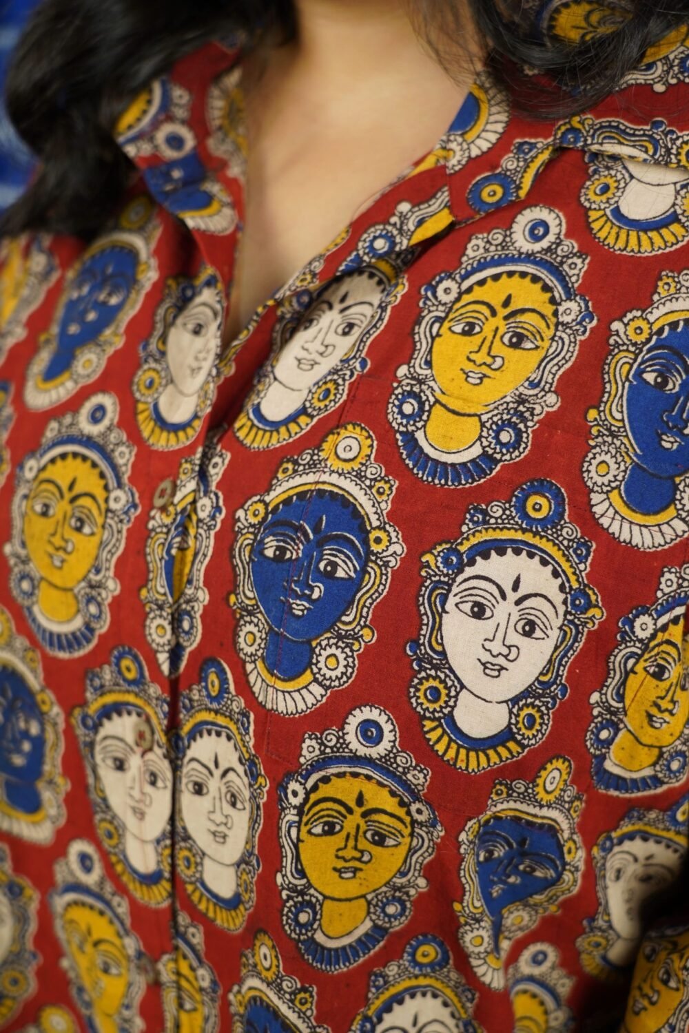 Devi Print Red Oversized Shirt Dress - Image 7