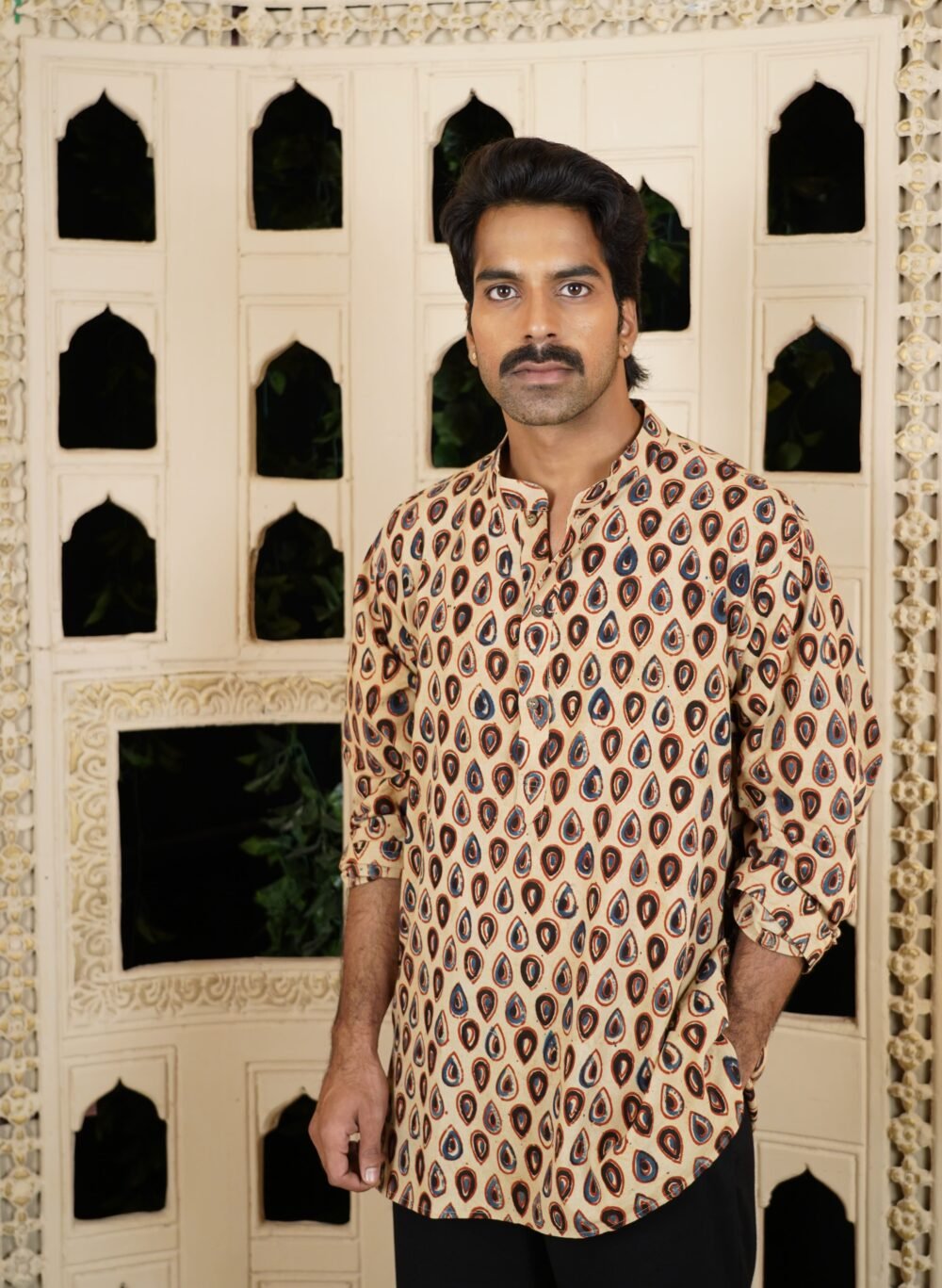 Kalamkari Short Kurta (Beige) - Image 2
