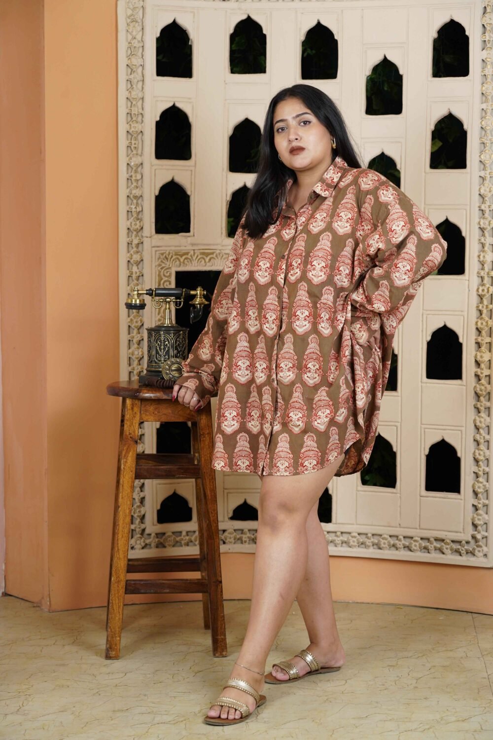 Kathak Face Print Oversized Shirt