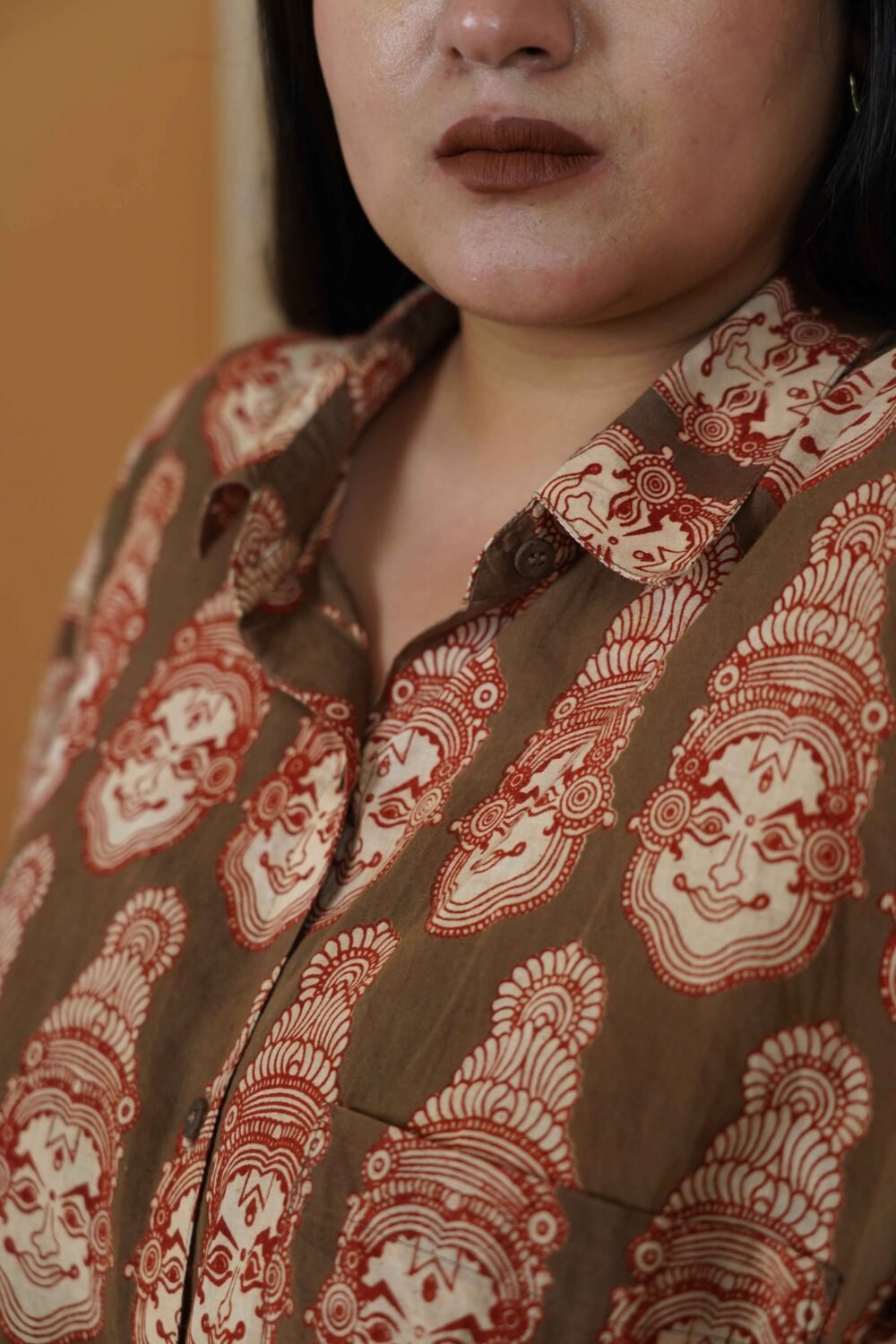 Kathak Face Print Oversized Shirt - Image 3