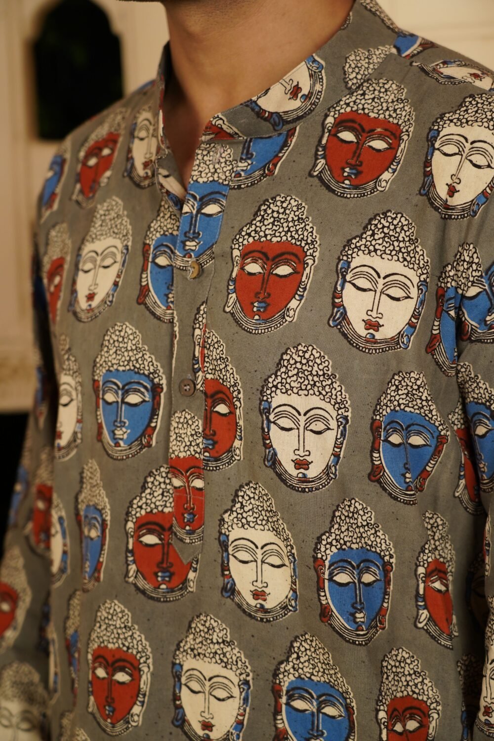 Kalamkari Short Kurta (Grey) - Image 4