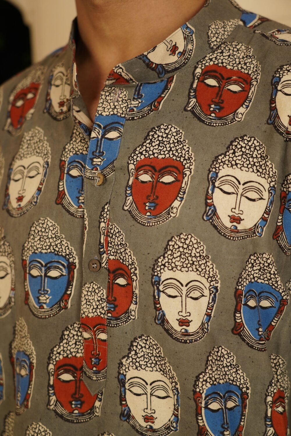 Kalamkari Short Kurta (Grey) - Image 3