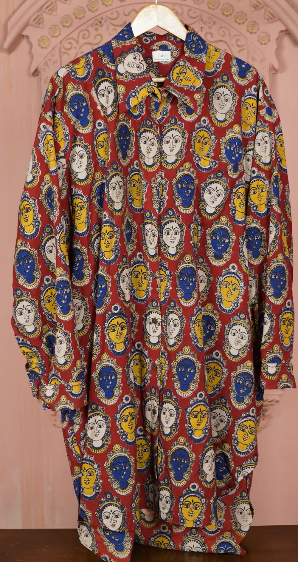 Devi Print Red Oversized Shirt Dress - Image 6
