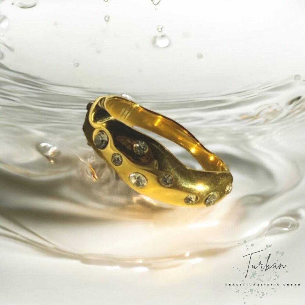 Studded Gold Ring - Image 2