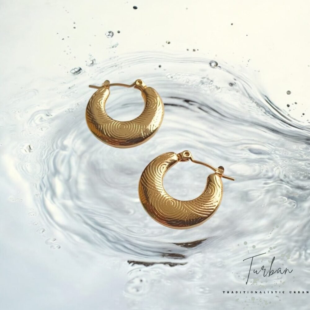 Geometric Engrave Hoops